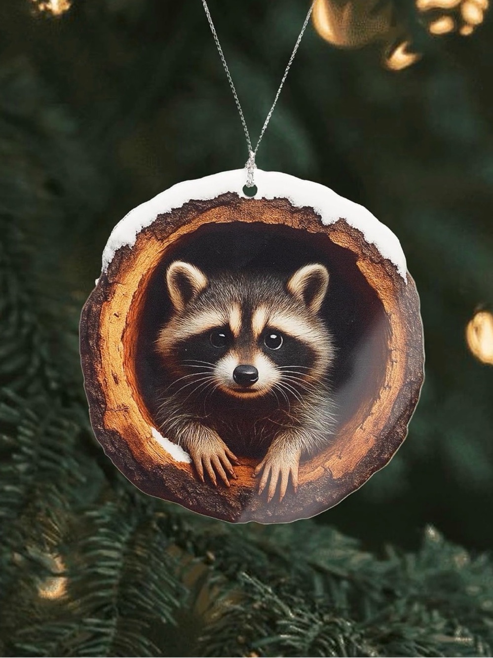 🎄New🎄Holiday Raccoon Tree Ornament in Brown and White (2/$10)